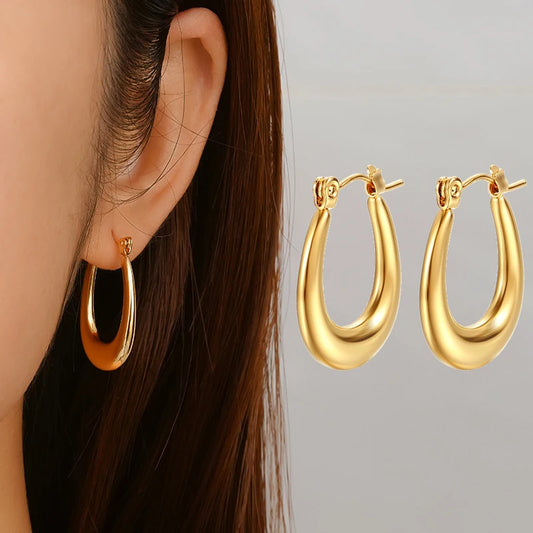 Oval Hoop Earrings