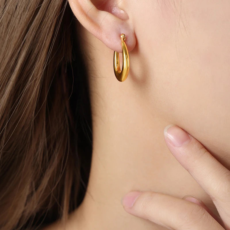 Oval Hoop Earrings